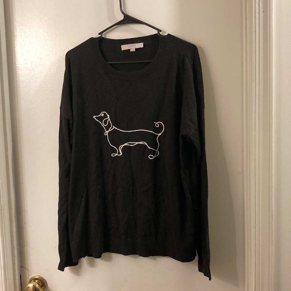 Loft simple dog print sweater